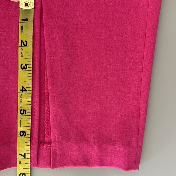 NWOT 1. STATE Pink Stretch Crepe Split Cuff Straight Leg Front Slit Pants 20W - Picture 12 of 13